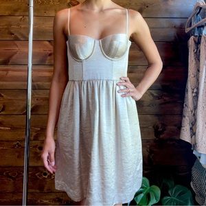 MODA textured champagne dress